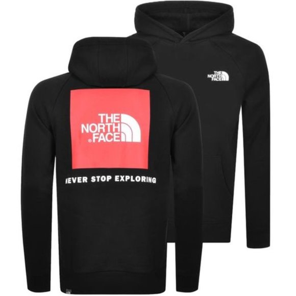 north face red box logo hoodie